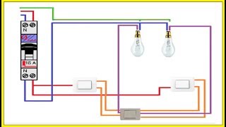 Schéma Branchement double allumage va et vient [upl. by Lleihsad]