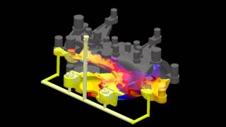 Magma Flow Simulation  Temperature [upl. by Nonohcle123]