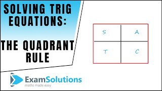 How to solve trigonometric equations using the Quadrant Rule [upl. by Oram]