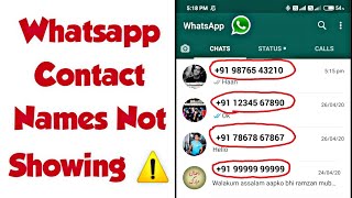 How To Fix Whatsapp Not Showing Contact Name  Whatsapp Pe Contact Kaise Show Kare [upl. by Rigby]