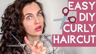 EASY DIY HAIRCUT FOR CURLY HAIR [upl. by Anhoj633]