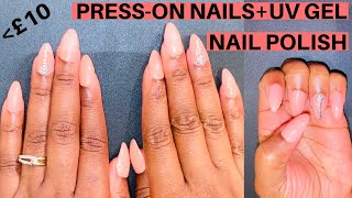 PRESSON NAILS WITH UV GEL NAIL POLISH THIS MAKES YOUR PRESSON NAILS LAST 3 WEEKS  SIMPLY JOECY [upl. by Magnum]