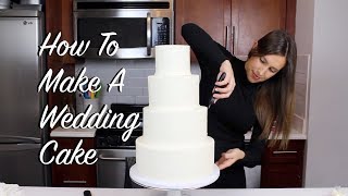 How To Make A Wedding Cake At Home  CHELSWEETS [upl. by Ayom]