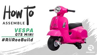 Vespa GTS Mini 6v Kids Electric Ride On Bike Assembly Instructions [upl. by Enuj751]