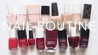 Nail Polish Routine  AtHome Manicure Tutorial Tips and Tools [upl. by Elleinahc]