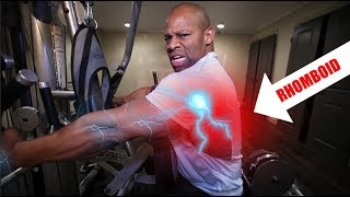 BIG RHOMBOIDS 3 Simple Steps  Best Back Muscle Exercises [upl. by Nwadrebma]