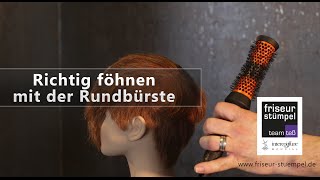 Haare richtig föhnen mit der Rundbürste  Friseur Stümpel [upl. by Krucik]