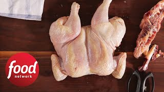 How to Butterfly a Chicken  Food Network [upl. by Ojeillib404]