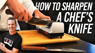 HOW TO SHARPEN A CHEFS KNIFE  Chefs Choice Model 15 Trizor Review  DADS THAT COOK [upl. by Atirabrab230]