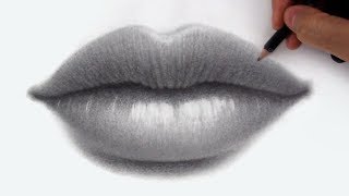 How to Draw  Shade Lips in Pencil [upl. by Lambart]