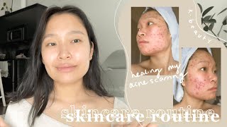 my holy grail skincare routine  how I healed my severe acne scarring texture amp hyperpigmentation [upl. by Mannos444]