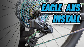 How To SRAM AXS Eagle Drivetrain Install amp Setup StepbyStep [upl. by Airdnaxila]