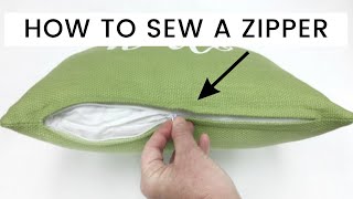 How To Sew A Zipper  Into A Pillow [upl. by Ecadnak]