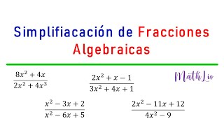 Simplificación de Fracciones Algebraicas [upl. by Eloisa551]