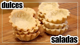 Masa para TARTALETAS Saladas y Dulces  Masa Sablée y Brisée [upl. by Eelrac]