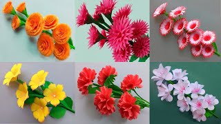 6 Easy Paper Flowers Most Views on Youtube Channel  DIY [upl. by Agni]