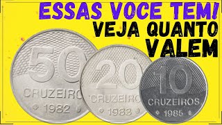 SAIBA QUANTO VALE ESSAS MOEDAS ANTIGAS  PADRÃO CRUZEIROS [upl. by Ihcur730]