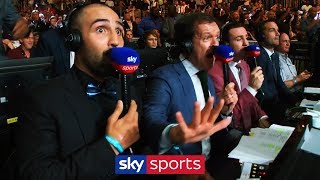 SKY COMMENTATORS SHOCKED LIVE REACTION TO ANTHONY JOSHUA KNOCK DOWN [upl. by Phonsa]