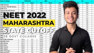 Maharashtra State Govt Colleges CutOff  Category Wise  NEET 2022 [upl. by Corydon484]