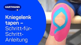 Kniegelenk tapen Anwendung DermaPlast® ACTIVE Kinesiologisches Tape [upl. by Youlton800]