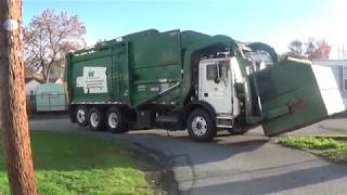 Waste Management Garbage Truck Lifting Up The Dumpster [upl. by Jordison602]