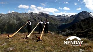 Alphorn Players in Nendaz Switzerland [upl. by Ahsillek]