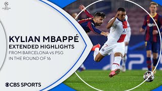 Kylian Mbappé Extended Highlights from Barcelona vs PSG  Round of 16  UCL on CBS Sports [upl. by Kcirddehs11]