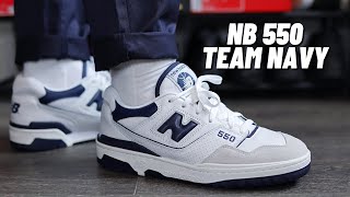 New Balance 550 Navy Review  Sizing amp How To Style [upl. by Aziar515]