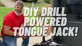 DIY DRILL POWERED TONGUE JACK FOR A TRAILER [upl. by Adama]