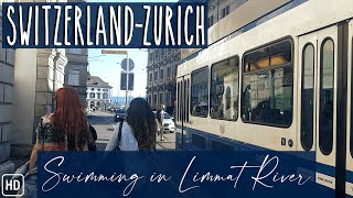 ZURICH WALKING TOUR Limmatschwimmen [upl. by Htrap]