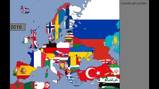 Europe Timeline of National Flags 1000  2019 [upl. by Haidadej831]