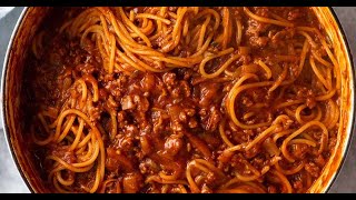 One Pot Pasta Bolognese [upl. by Arimay974]