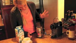 Nespresso Aeroccino Plus Frother Review Frothing Almond Milk [upl. by Werra]