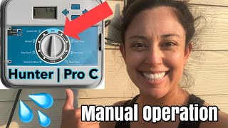 Hunter Sprinkler System Manual Start  Hunter Pro C Manual Operation [upl. by Norad]