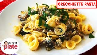 ORECCHIETTE PASTA RECIPE  Porcini Mushrooms and Zucchini Vegetarian Pasta [upl. by Lantz]